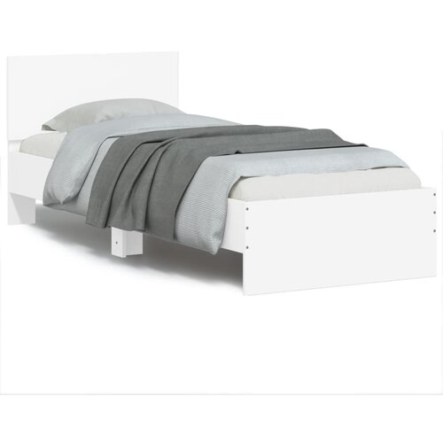 VidaXL Okvir kreveta s uzglavljem bijeli 90x190 cm konstruirano drvo Slike