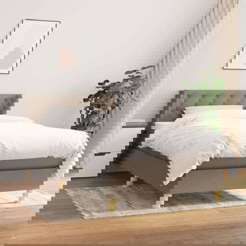  Box spring postelja z vzmetnico taupe 90x190 cm blago, (20897403) Cene