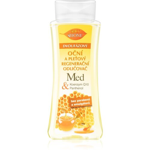 Bione Cosmetics Honey + Q10 dvofazni odstranjevalec ličil za obraz in oči 255 ml Cene