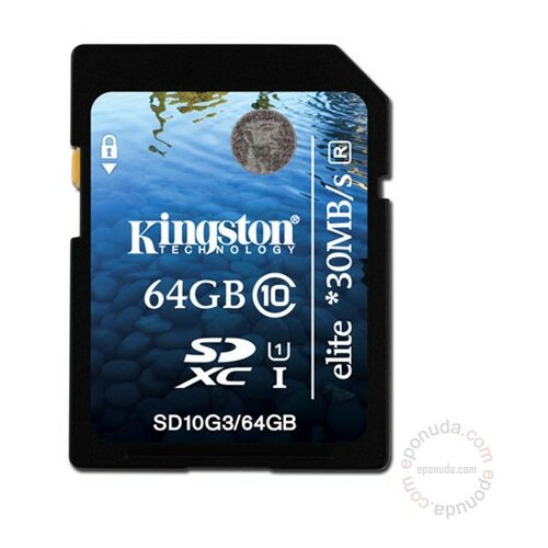 Kingston SD10G3/64GB - SD 64GB Class 10 UHS-I Elite memorijska kartica Slike
