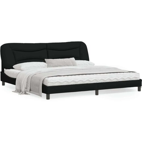  Okvir kreveta s LED svjetlima crni 200 x 200 cm od tkanine Cene