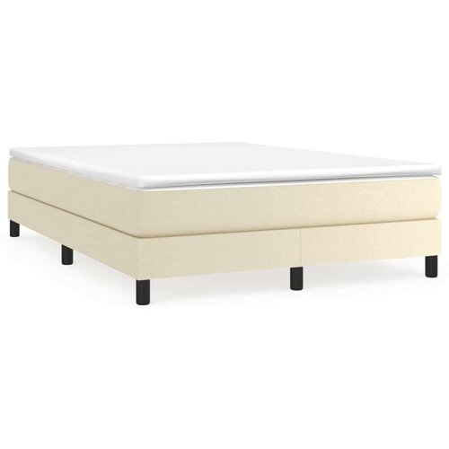 VidaXL Krevet s oprugama i madracem krem 140 x 190 cm od umjetne kože Slike