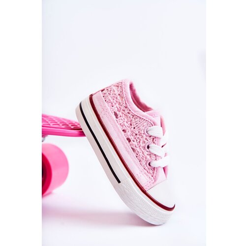 Kesi Children's Sneakers With Lace Pink Roly-Poly Cene