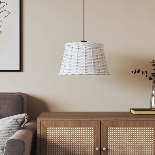 vidaXL Senčilo za stropno svetilko belo Ø38x23 cm pleteno Cene