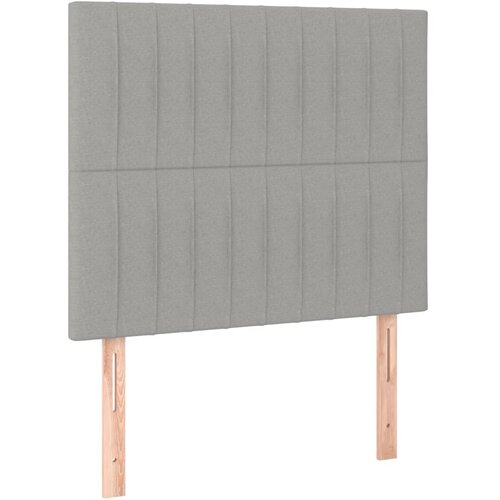  Okvir za krevet bez madraca svjetlosivi 90x190 cm od tkanine Slike