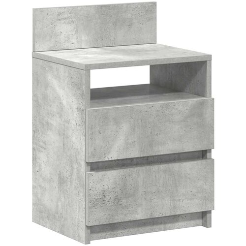  Noćni ormarići 2 kom s 2 ladice betonsko sive boje 40x33x60 cm Slike