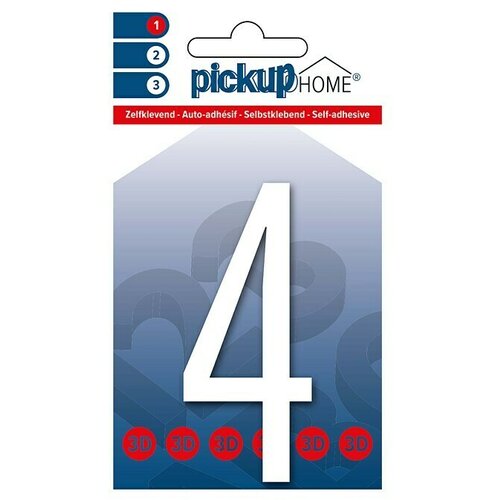 Home 3D Kućni broj Oslo (Visina: 9 cm, Motiv: 4, Bijele boje, Plastika, Samoljepljivo) Cijene