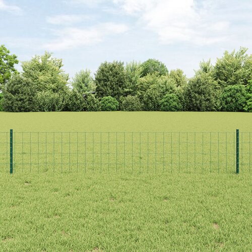 VidaXL Evropska ograja Set 3 Zelena Jeklo 50 x 0,4 m Trda Slike
