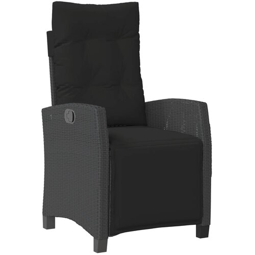  4-dijelni vrtni blagovaonski set od poliratana s jastucima crni Crna Dužina stola 90 cm Slike