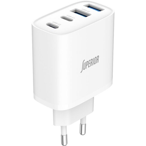 Superior Kući&amp;scaron;te punjača SU-4001AACC, 40W, GaN, Fast PD, USB, Belo Slike