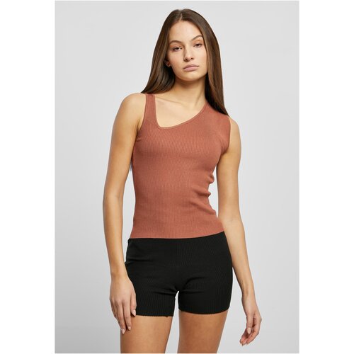 UC Ladies Ladies Rib Knit Asymmetric Top terracotta Slike