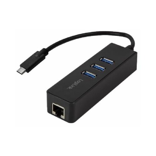 Logilink USB 3.2 Gen 1 Hub, 3-port, USB-C - Gigabit Ethernet Slike