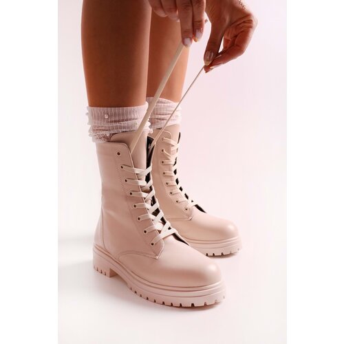 Shoeberry Women&amp;#039;s Aleah Beige Skin Boots Beige Skin Slike