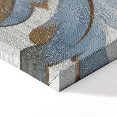  Slika - Baroque Ornaments in Light Cream-Blue Hues 120x80 Premium Print Slike