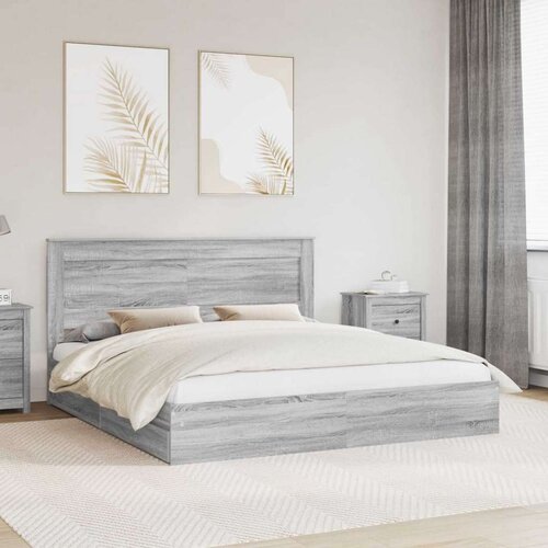  Okvir za krevet s ladicama Siva Sonoma 200 x 200 cm Cene