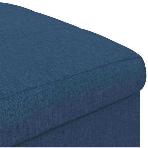  Otoman za pohranu s jastukom Plava 40 x 40 x 45 cm tkanina - Plava 40 cm tkanina Slike