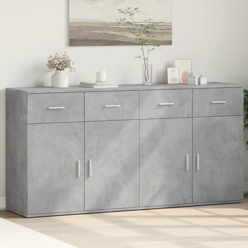  The Living Store Komoda 2 kosa betonsko siva 79x38x80 cm inženirski les - Komoda, (21445323) Slike