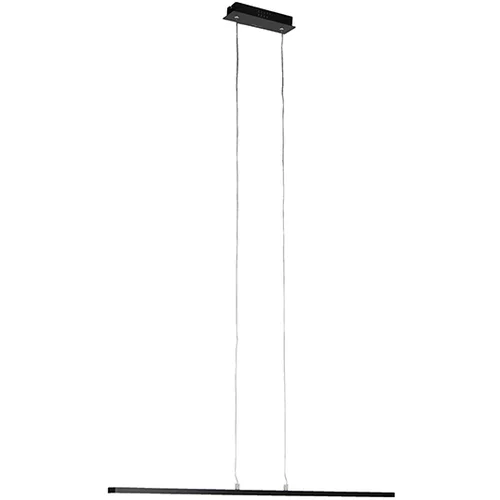 QAZQA Sodobna viseča svetilka črna 90 cm z LED - banda