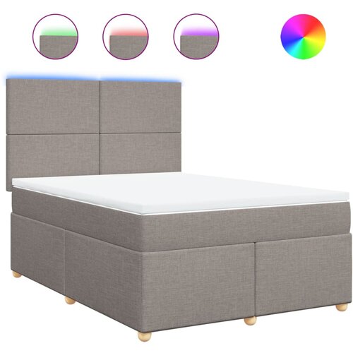 vidaXL Box spring postelja z vzmetnico taupe 140x190 cm blago, (21308844) Cene