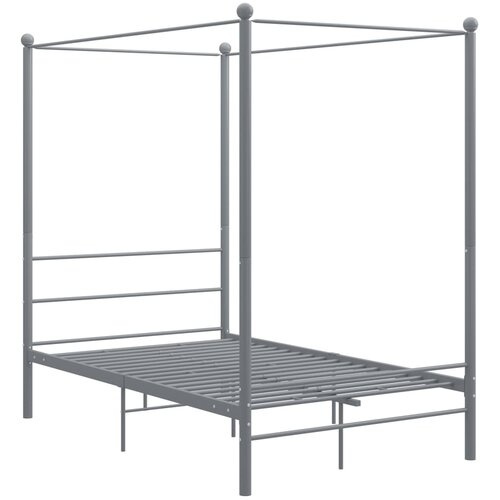  Okvir za krevet s nadstre&amp;scaron;nicom sivi metalni 140 x 200 cm Slike