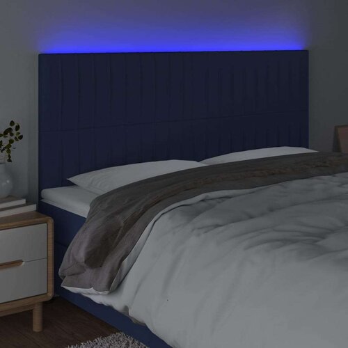  Uzglavlje plavo 200x5x118/128 cm od tkanine Slike