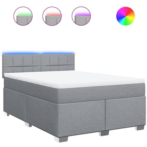 Maison Chic Box spring posteljni - Vzmetna postelja z vzmetnico svetlo siv 140x190 cm blago SL17024, (21895095) Cene