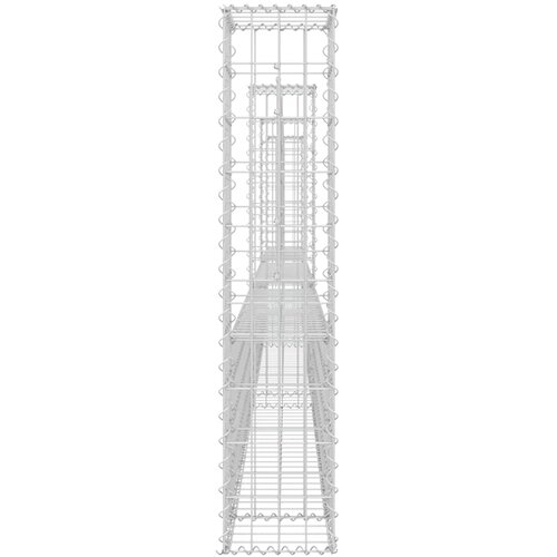  Gabionska ko&amp;scaron;ara U-oblika s 4 stupa 380 x 20 x 100 cm željezna Slike