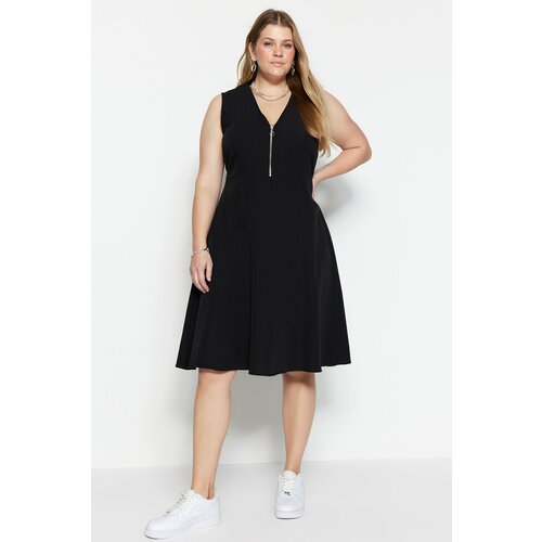 Trendyol Curve Plus Size Dress - Black - Skater Slike
