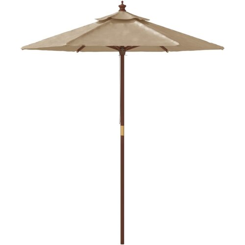  Vrtni suncobran s drvenim stupom smeđesivi 196 x 231 cm Slike