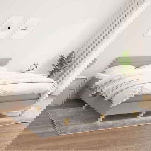  Box spring postelja z vzmetnico svetlo siva 120x200 cm blago, (20726987) Slike