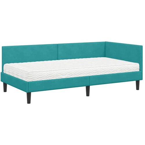  Kutni krevetni okvir s madracem 2 kom. Tirkizna 90 x 200 cm Slike