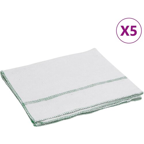vidaXL Krpe za tla 5 kosov bele z zelenimi črtami 50x60 cm Cene