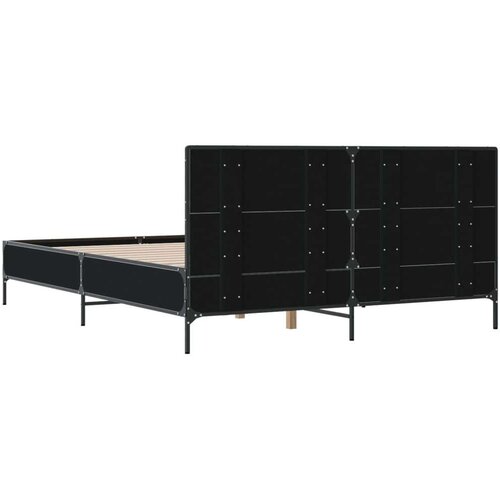  Okvir za krevet crni 150x200 cm konstruirano drvo i metal Slike