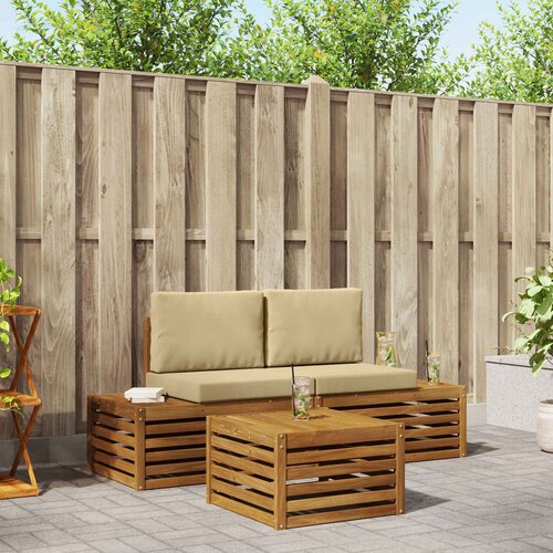  Set vanjskih sofa s jastukom Prirodna i bež 59 x 59 x 37 cm Cijene