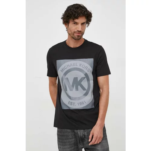 Michael Kors Pamučna homewear majica kratkih rukava boja: crna, s tiskom