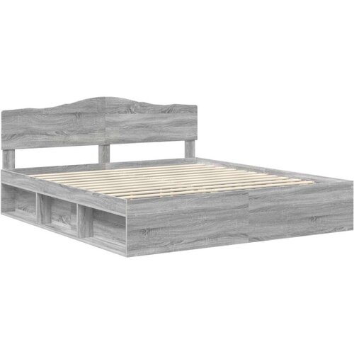  Okvir za krevet s uzglavljem Siva Sonoma 200 x 200 cm Slike