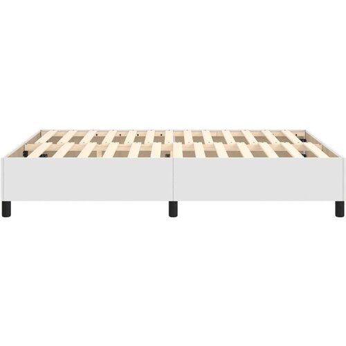  Okvir za krevet s oprugom bijela 140x190 cm od umjetne kože Slike