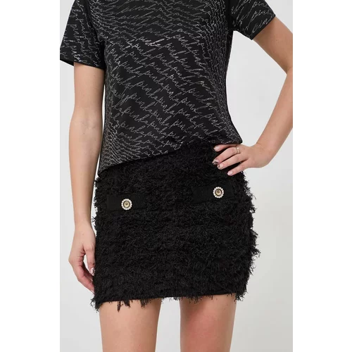 Pinko Suknja s primjesom vune boja: crna, mini, ravna