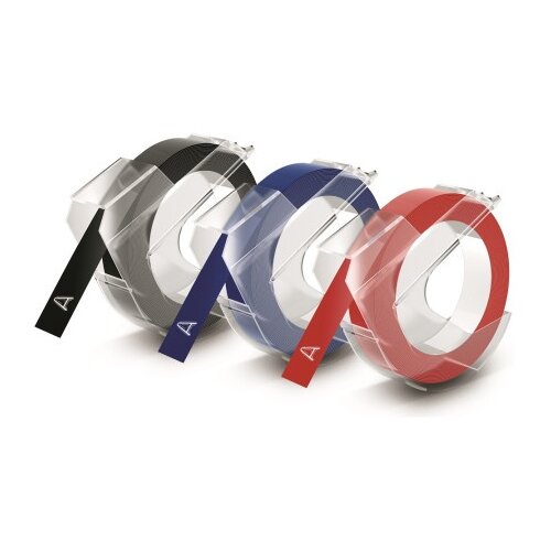 Dymo 3x1 Embossing Labels Multi-Pack 9mm (red/blue/black) Slike