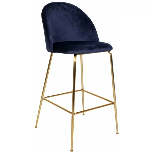 House Nordic Set od 2 plave barske stolice s baršunastim presvlakom s mjedenim nogama Lausanne