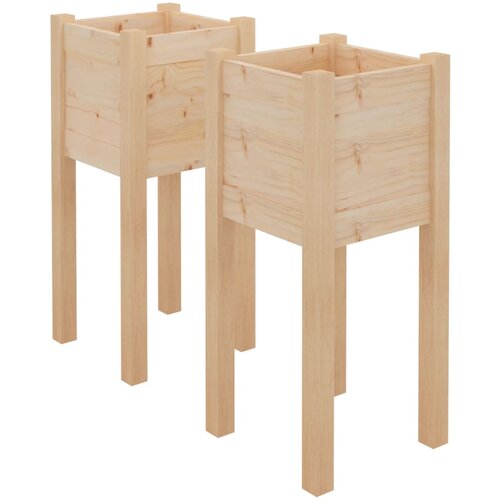 Maison Chic Vrtno cvetlično korito - Cvetlični Lonec 2 kosa 31x31x70 cm trdna borovina, (21788576) Slike