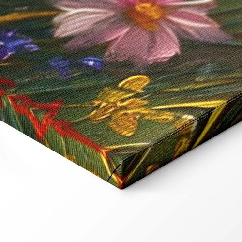  Slika - Seascape &amp;ndash; wildflowers and a view of the rough sea 90x60 Na talijanskom platnu Slike