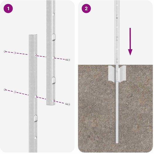  Stup za ogradu 11 pcs Srebrno 160 cm Čelik Slike