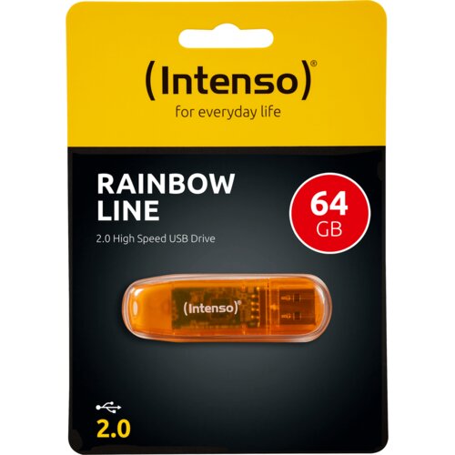 Intenso USB ključ 64GB Hi-Speed USB 2.0, Rainbow Line, ORANGE - USB2.0-64GB/Rainbow Cene