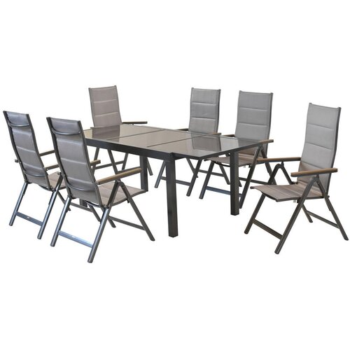 Gardenson VRTNA GARNITURA TRIVERO aluminij rjava, barve grafita Slike
