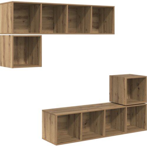 VidaXL Set TV komoda s pohranom 4 pcs hrast artisan 37 x 37 x 142.5 cm Slike