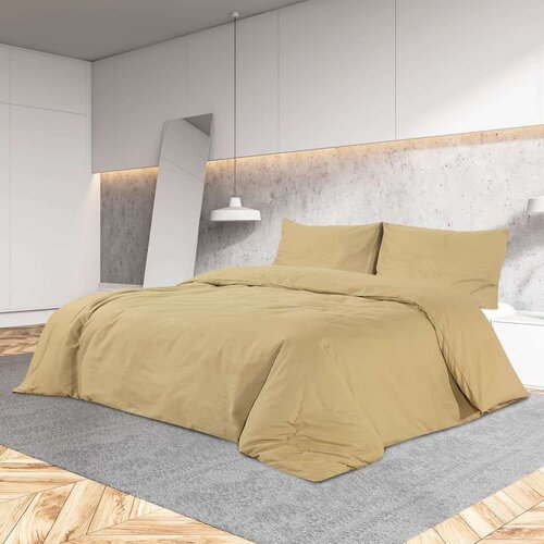 VidaXL Posteljnina taupe 260x220 cm lahka mikrovlakna Slike