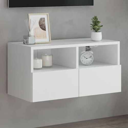  The Living Store Stenska TV omarica bela 60x30x30 cm inženirski les - TV Stenska Omarica, (21499210) Slike