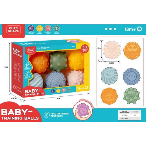  Set od 6 senzornih loptica s raznim uzorcima - šarene Cijene