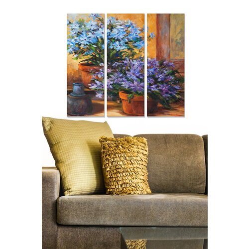 Wallity MDF108848255 multicolor decorative mdf painting (3 pieces) Cene